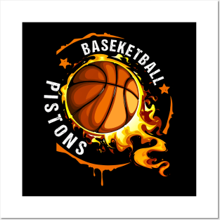 Graphic Basketball Name Pistons Classic Styles Team Posters and Art